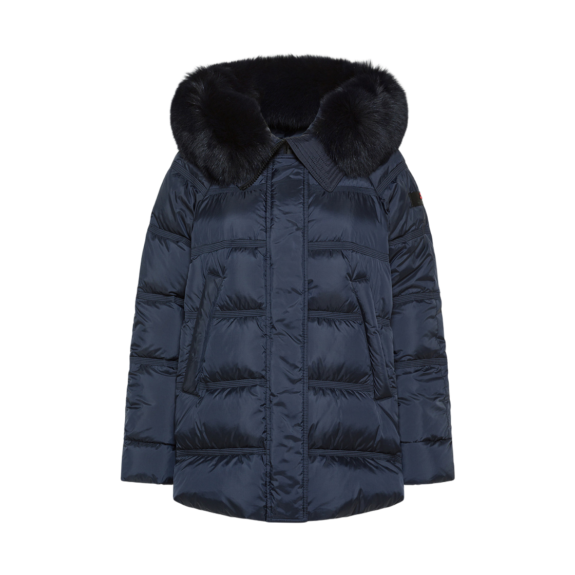PED5439-01181967-215 (W) Peuterey Takan Hood Fur Down Jacket Graphite Blue