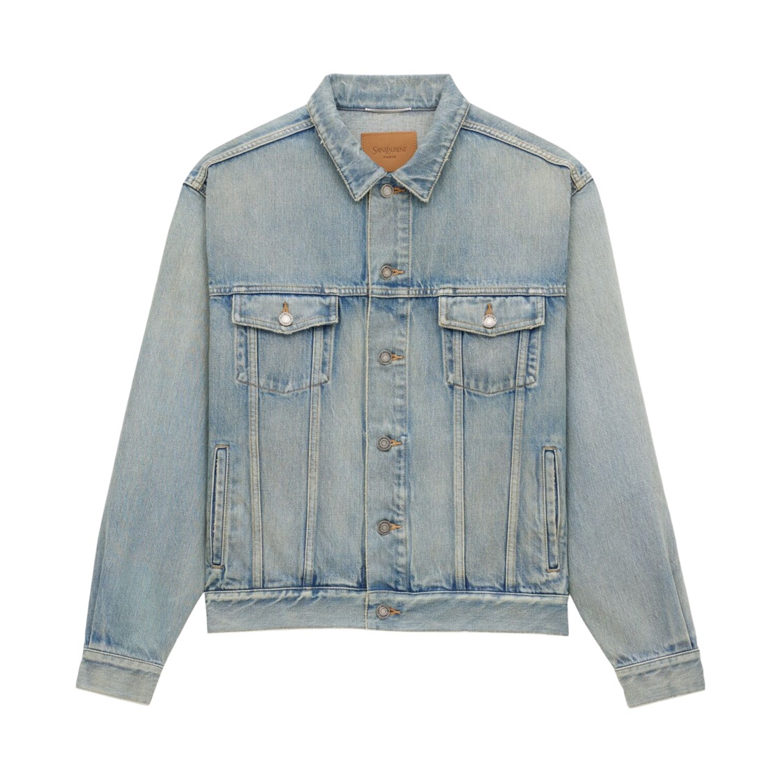 816791-Y26MA-4376 Saint Laurent Blue Denim Trucker Jacket Chicago