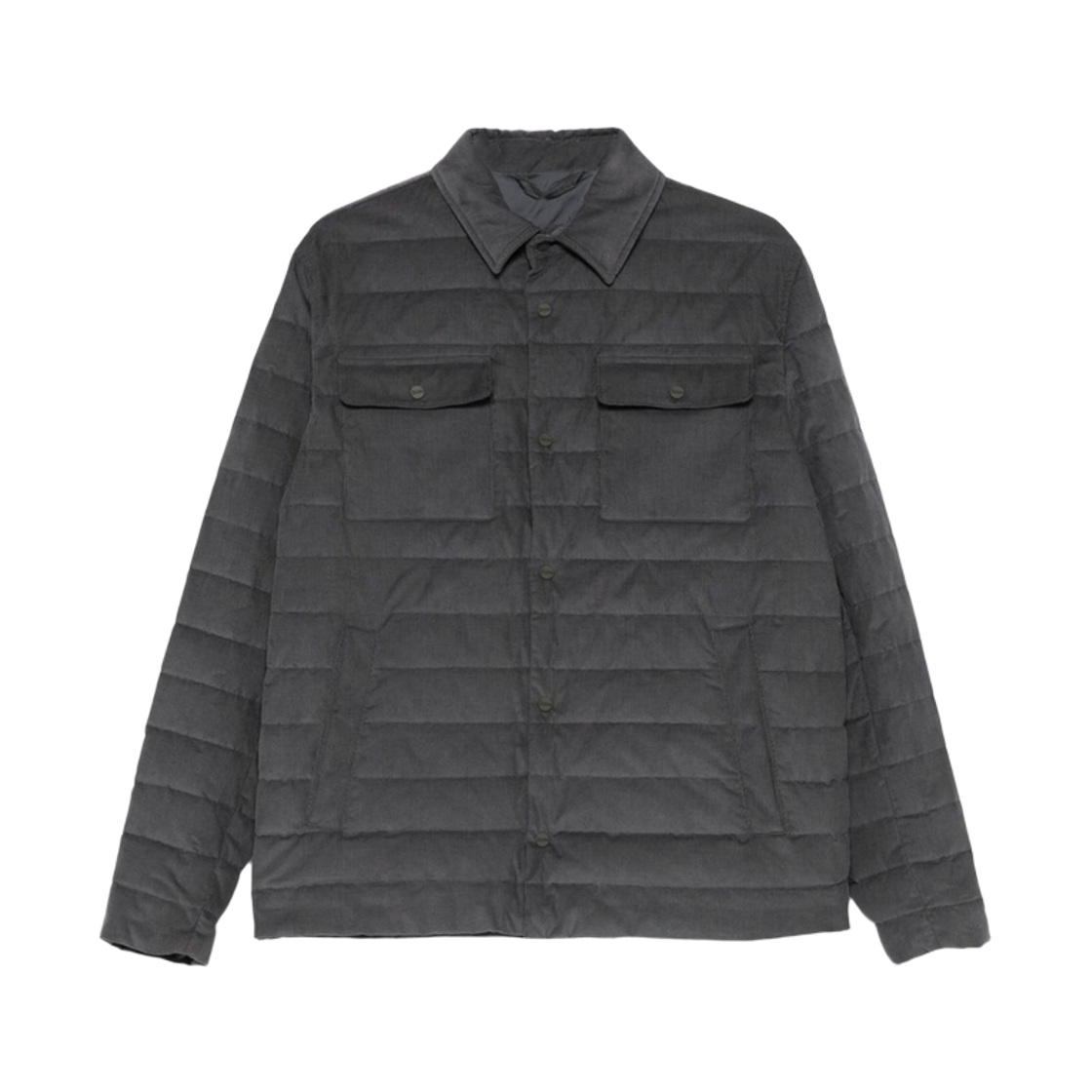 에르노 라이트 코듀로이 리조트 섀킷 그레이(Herno Resort Shacket in Light Corduroy Grey)