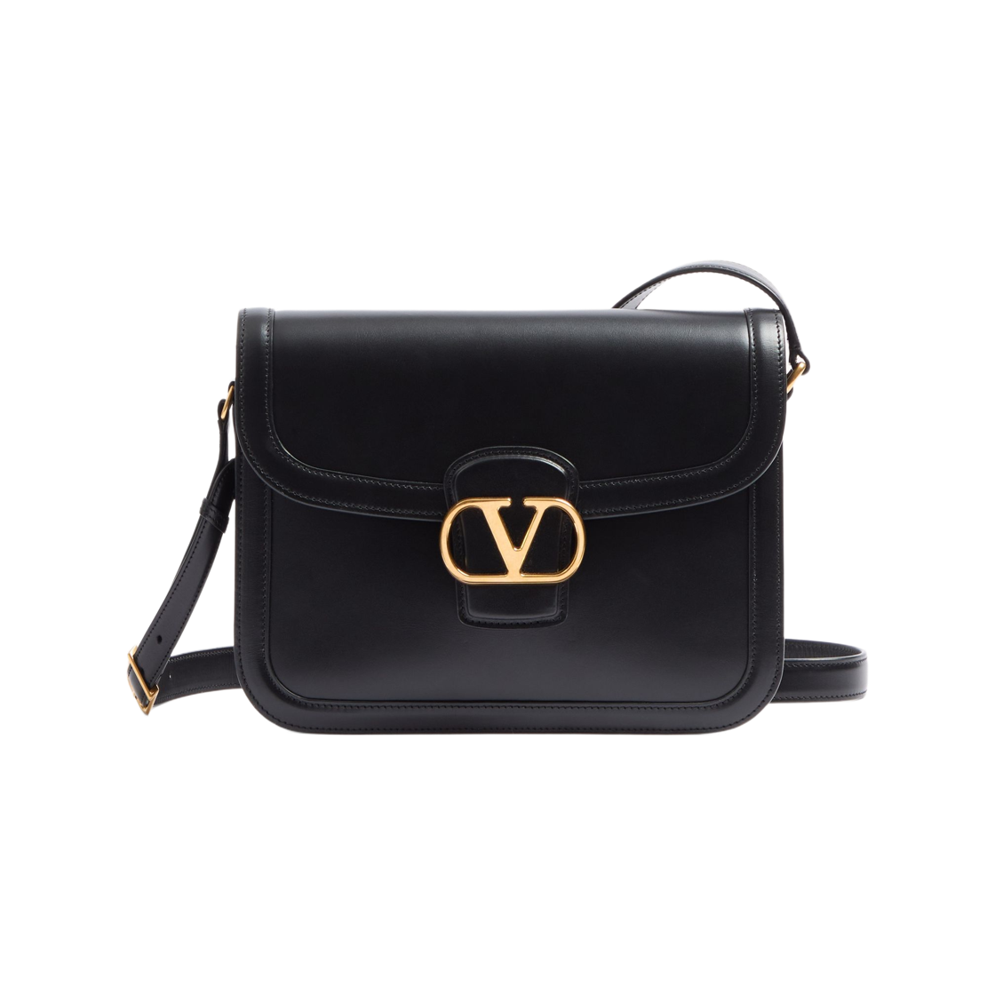 B0D05ECH0NO Valentino 9TO5 Smooth Calfskin Shoulder Bag Black
