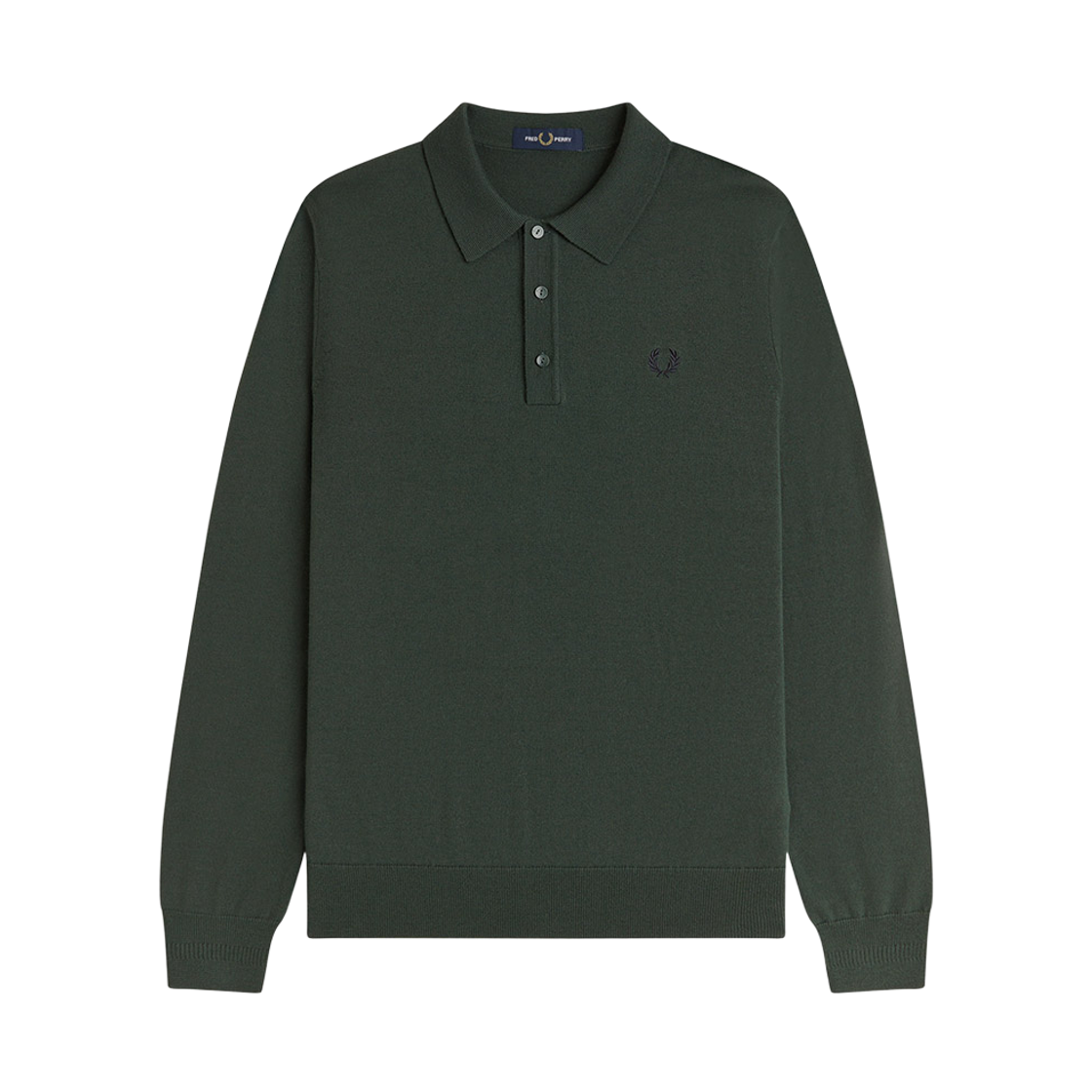 AFPM2534535-X89 Fred Perry LS Classic Knitted Shirt Court Green