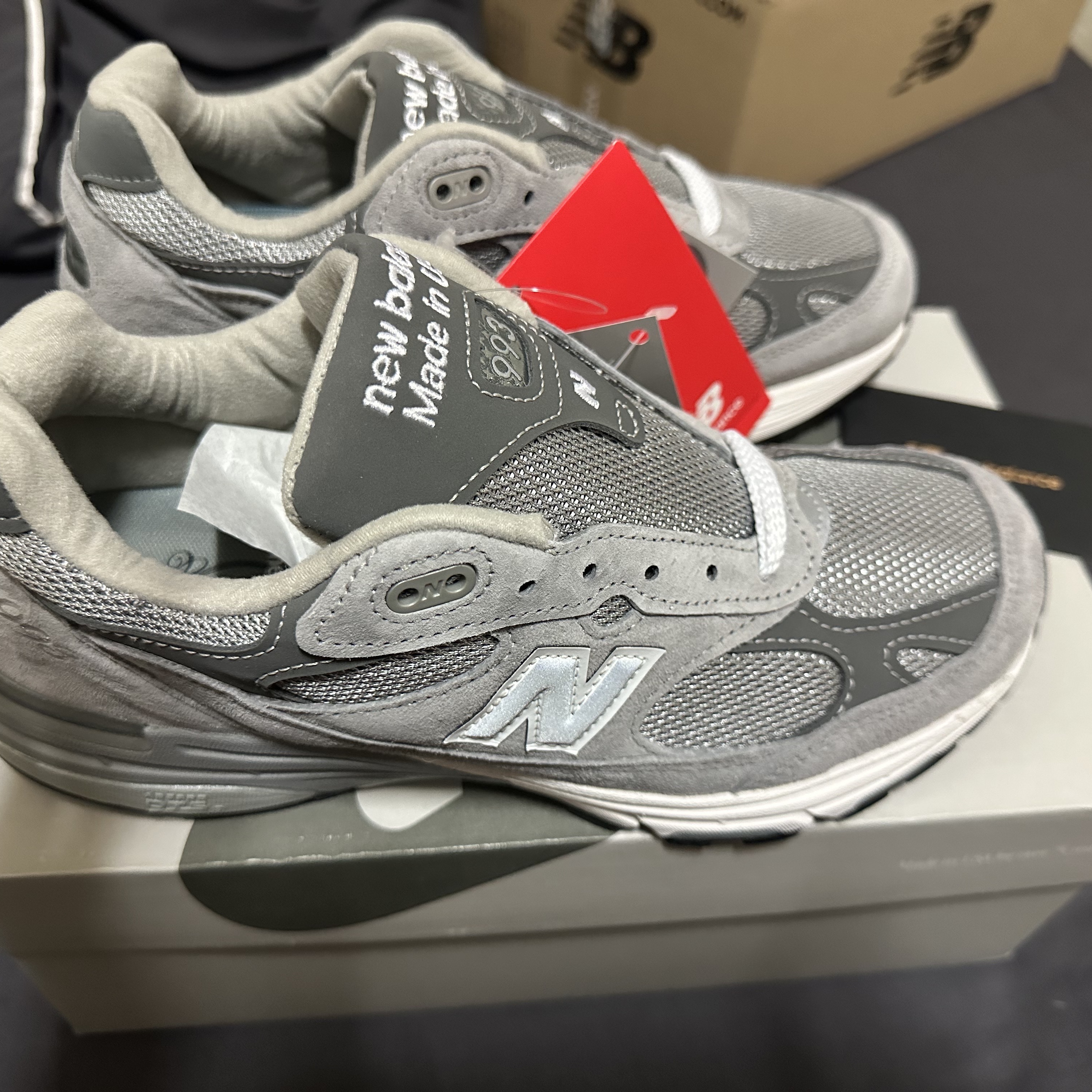 New Balance 993 Made in USA Grey - D Standard 착용 스타일 - 1