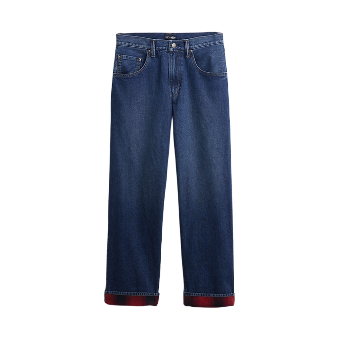 865226 Gap x Stranger Things Flannel-Lined Extra Baggy Jeans True Indigo