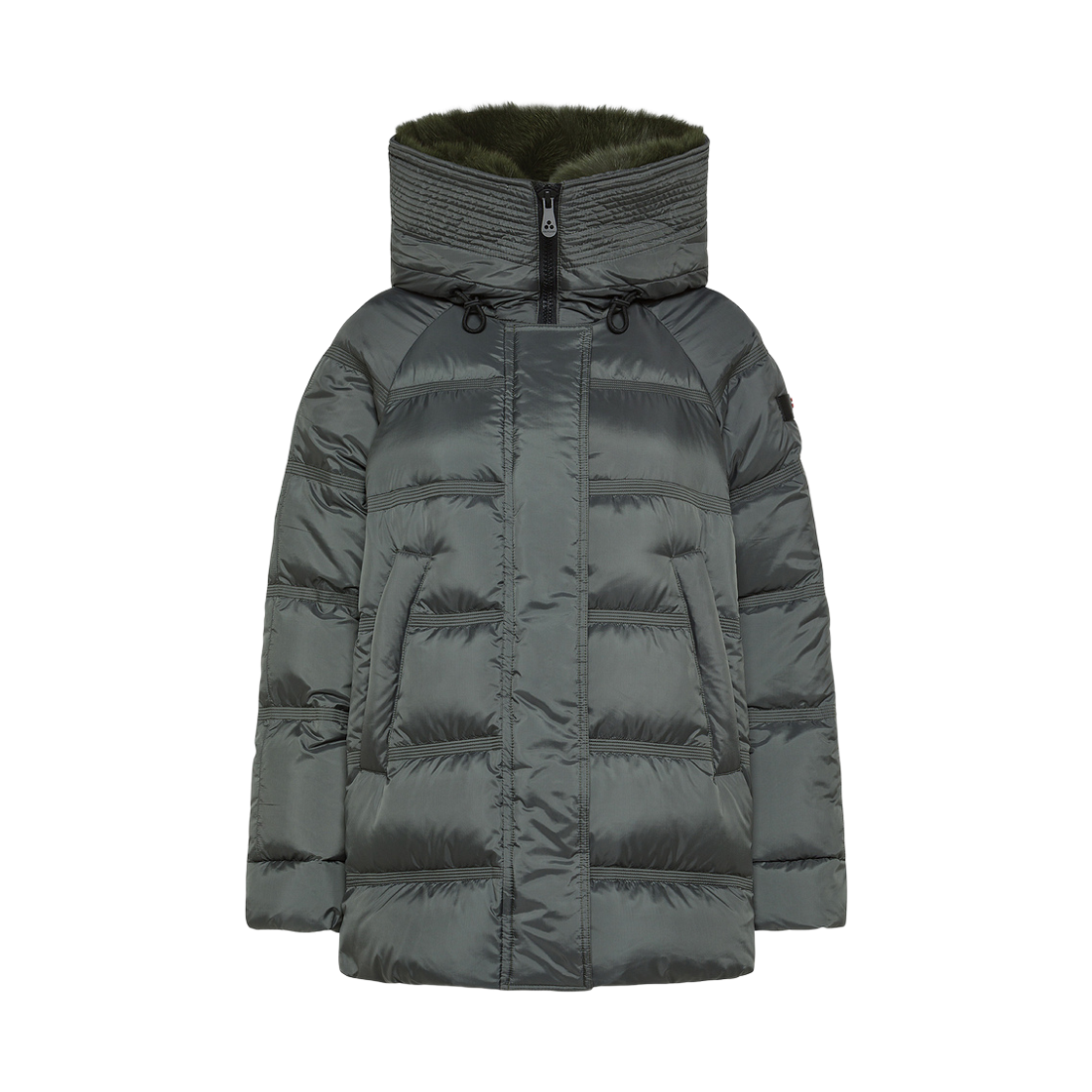 (W) 페트레이 타칸 후드 퍼 다운 자켓 아이비 그린((W) Peuterey Takan Hood Fur Down Jacket Ivy Green)