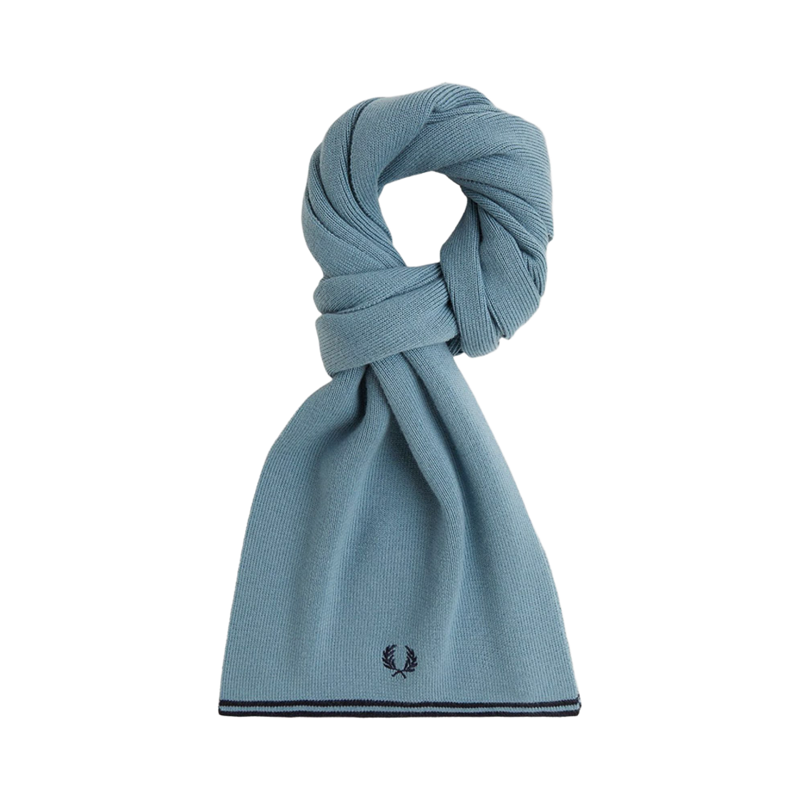 프레드 페리 트윈 팁 울 스카프 스톡포트 블루 네이비(Fred Perry Twin Tipped Wool Scarf Stockport Blue Navy)