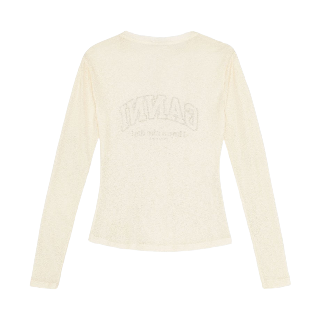 (W) 가니 프린티드 말 메쉬 롱슬리브 탑 에그렛((W) Ganni Printed Marl Mesh Long Sleeve Top Egret) - 2