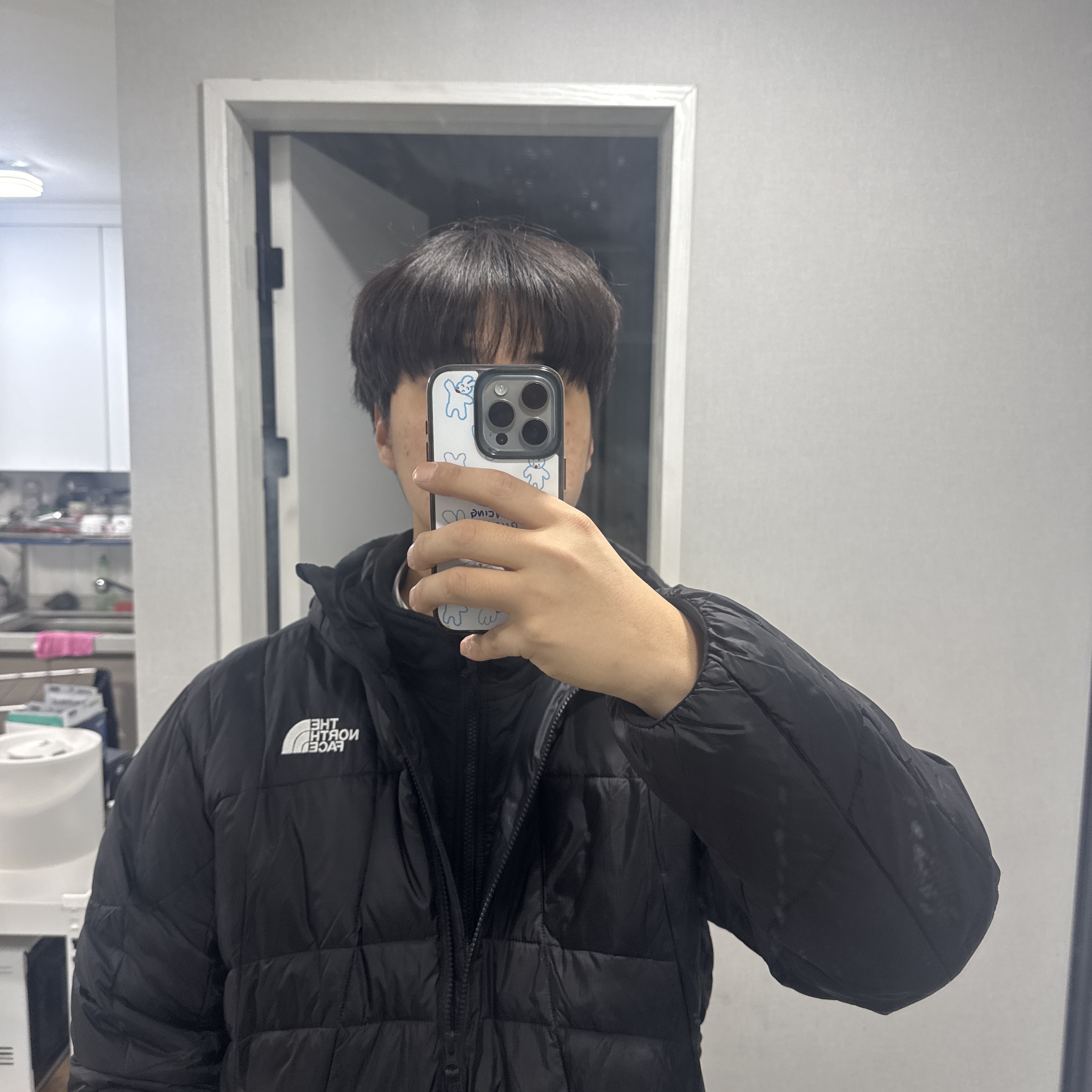 The North Face White Label Wave LT On Ball Jacket Black 착용 스타일 - 1