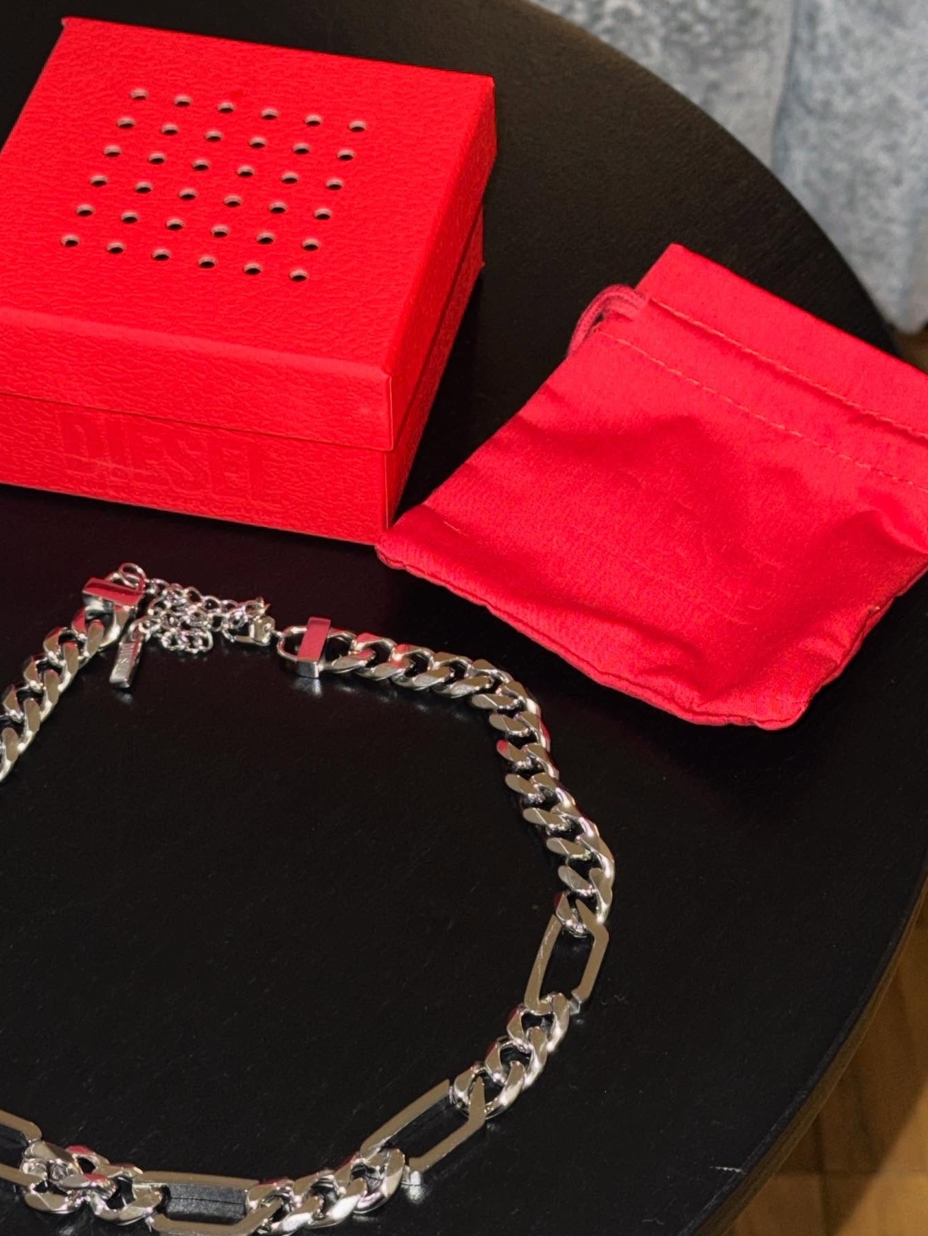 Diesel Dx1626040 Stainless Steel Chain Necklace Silver 착용 스타일