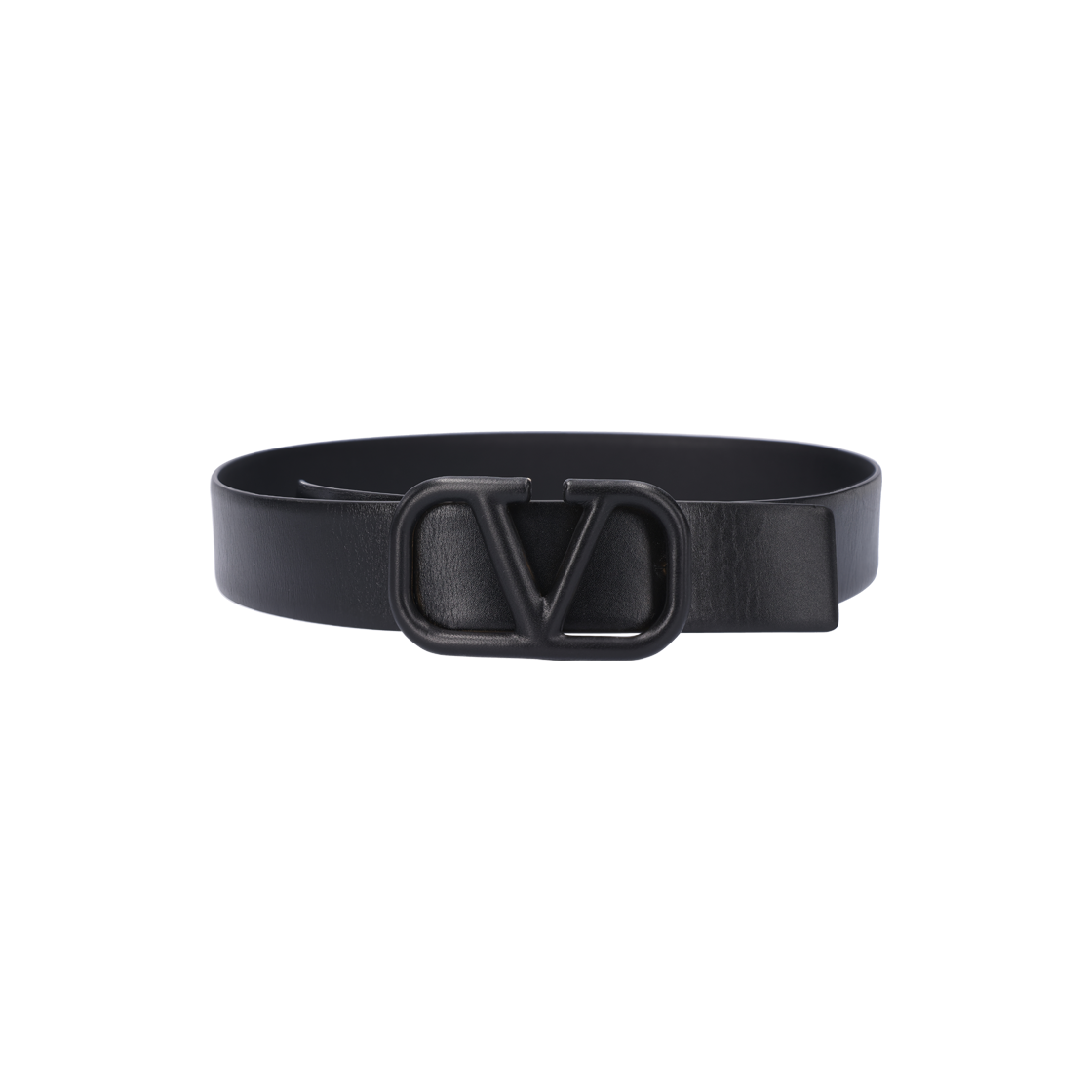 ITMBAJ7EDWIL Valentino V Logo Signature Leather Belt - Black