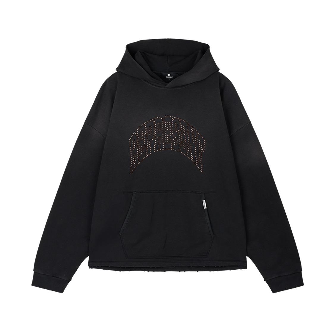 리프레젠트 엠벨리시드 후디 스테인드 블랙 - 26SS(Represent Embellished Hoodie Stained Black - 26SS)