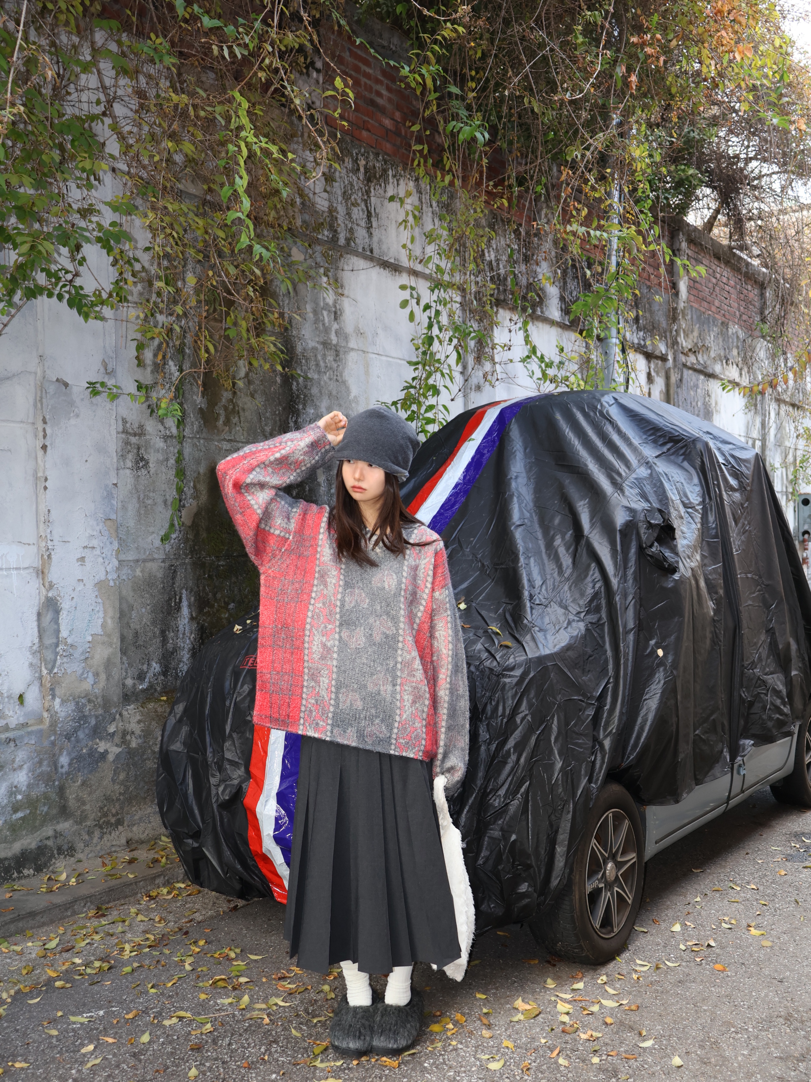 Stussy Mixed Print Alpaca Sweater Multi 착용 스타일 - 2