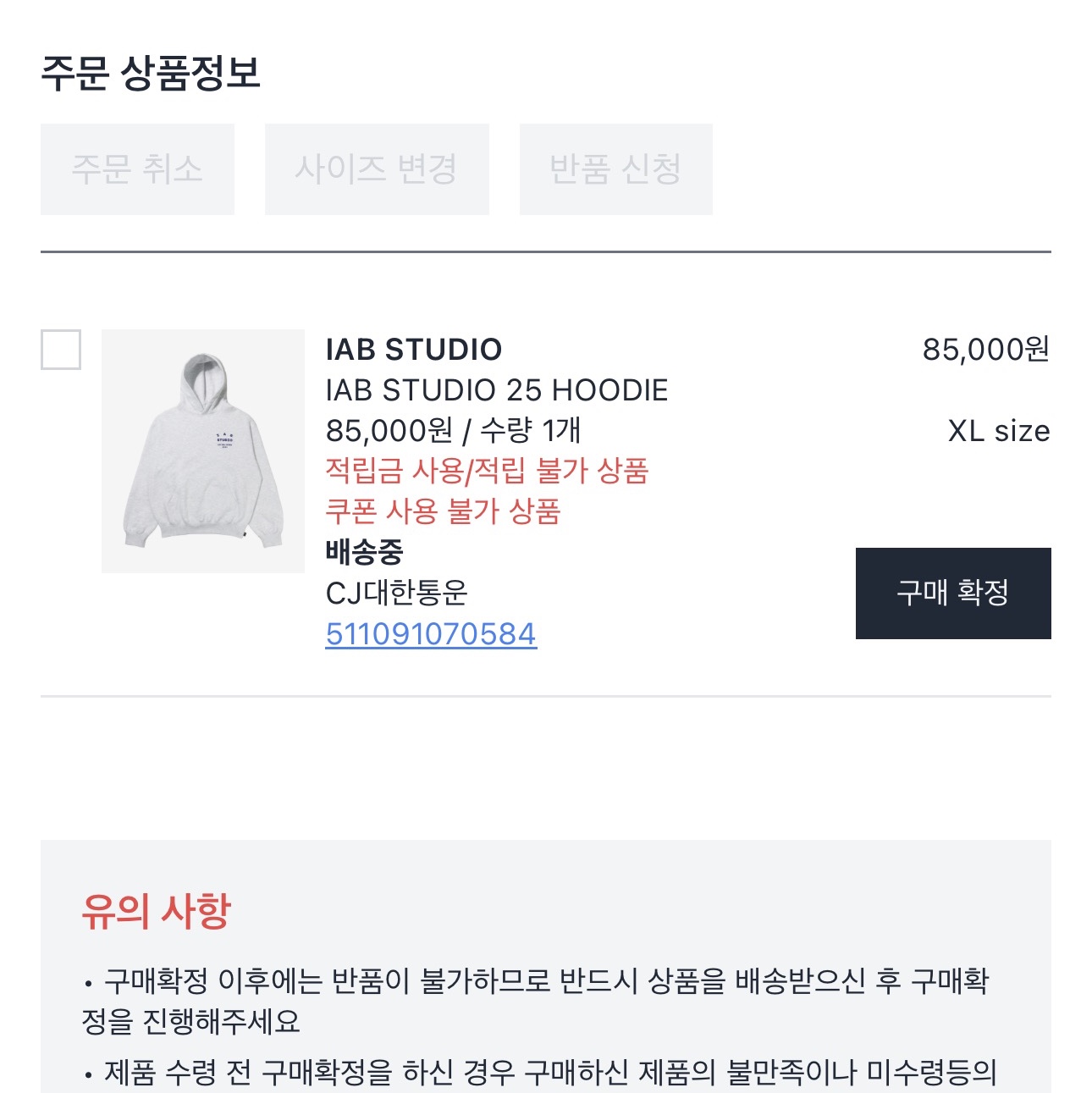 IAB Studio 25 Hoodie Light Gray Navy 착용 스타일 - 1