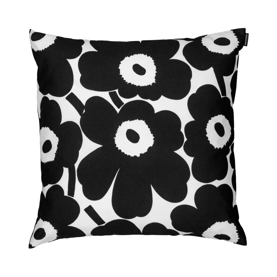 마리메꼬 피에니 우니꼬 쿠션 커버 화이트 블랙(Marimekko Pieni Unikko Cushion Cover White Black)
