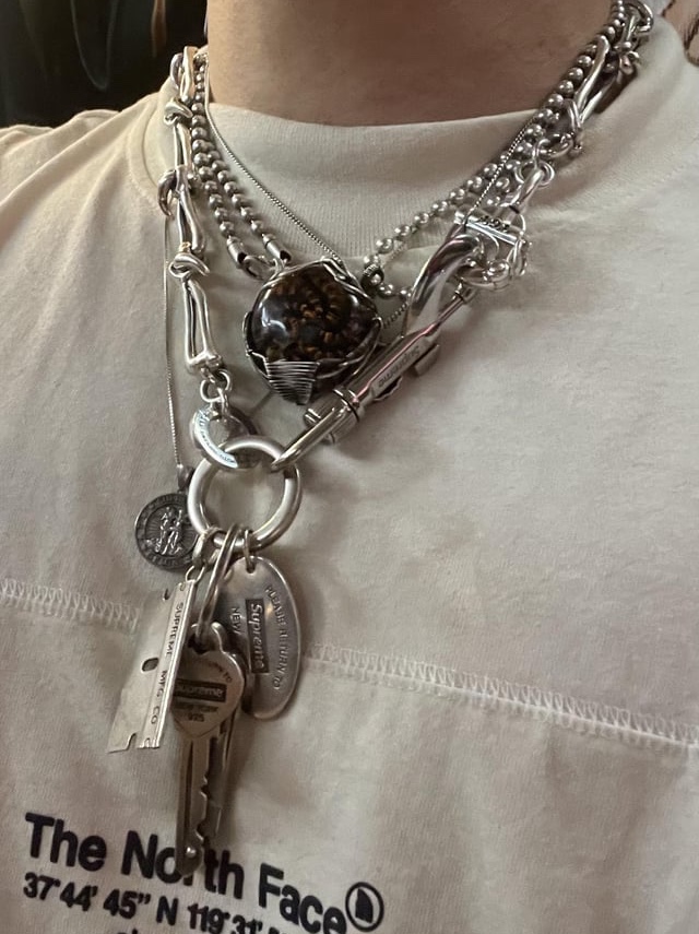 Supreme x Y's by Yohji Yamamoto Silver Wallet Chain Silver - 25FW 착용 스타일