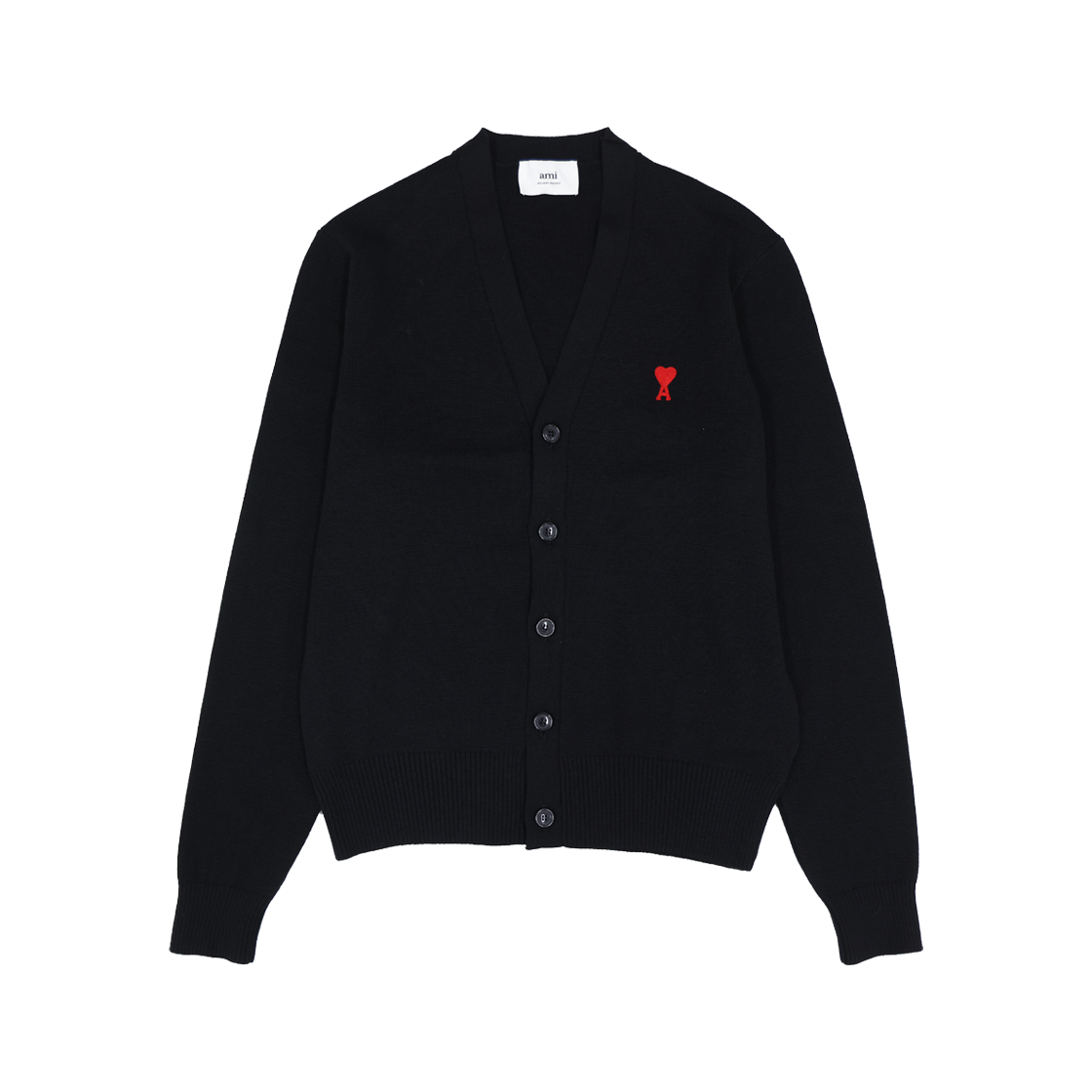 ITLOR2H8HV2P Ami Small Heart Logo Cardigan - Black