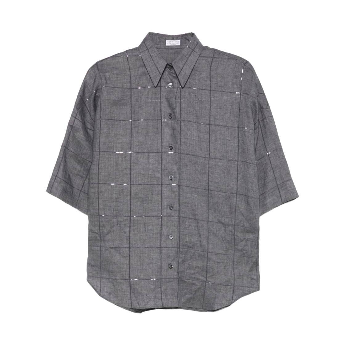MM633RH706-C433 (W) Brunello Cucinelli Check Shirt Grey