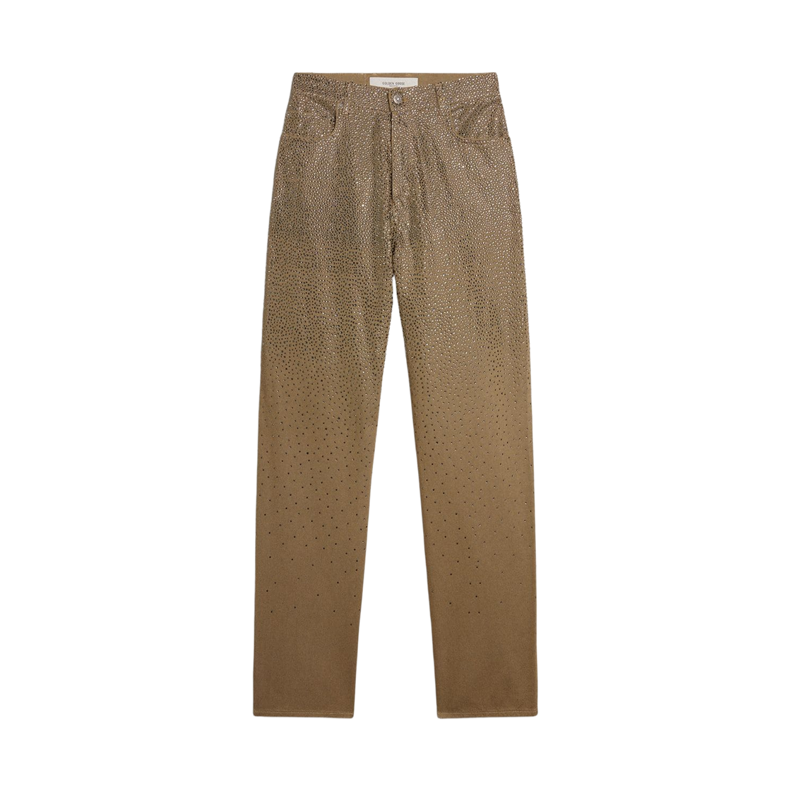 GWP00844-P002075-15184 (W) Golden Goose Cotton Pants with Gradient Swarovski Effect Khaki