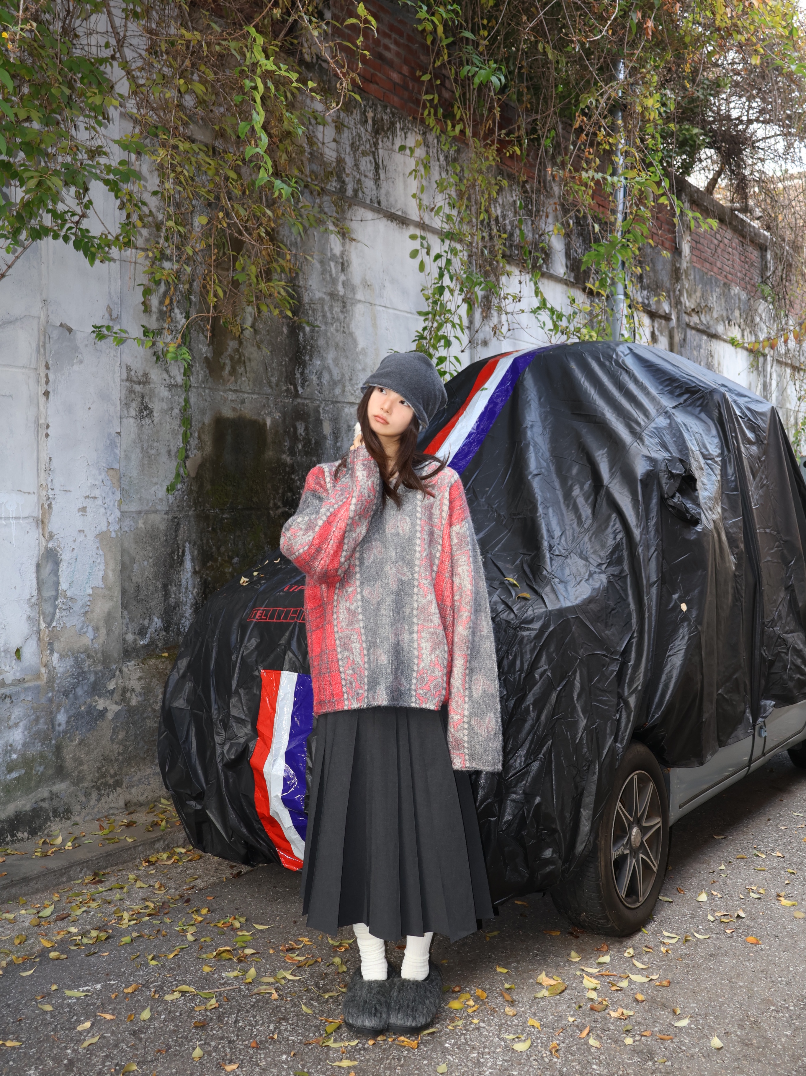Stussy Mixed Print Alpaca Sweater Multi 착용 스타일 - 3