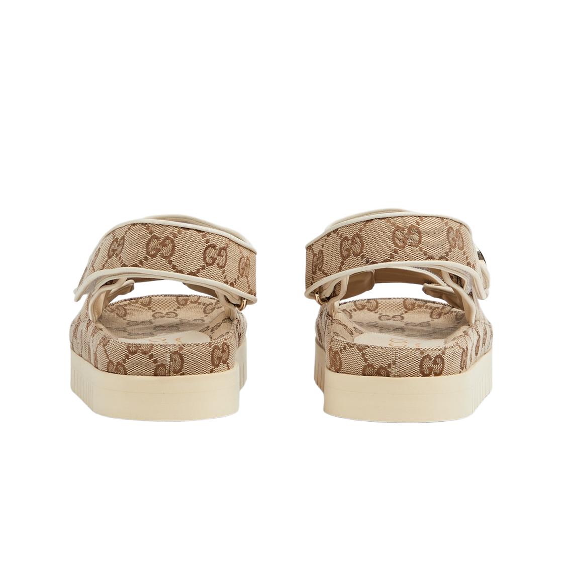(W) 구찌 더블 G 샌들 베이지 다크 브라운((W) Gucci Double G Sandal Beige Dark Brown) - 3
