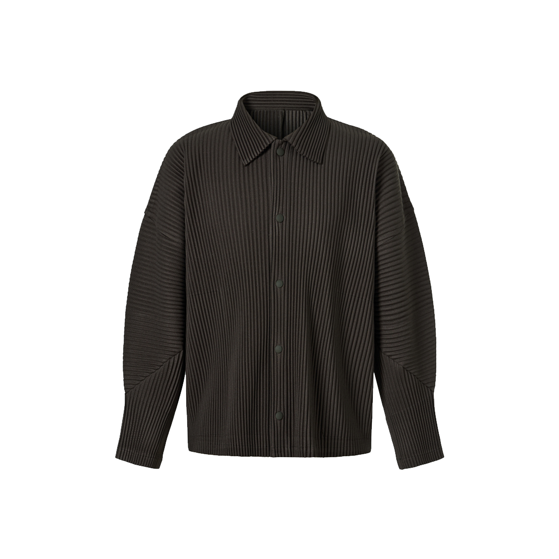 몽플리쎄 공용 텍스쳐드 커브 슬리브 카라형 플리츠 자켓 브라운(Monplisse Unisex Textured Curve Sleeve Collar Pleats Jacket (Brown))