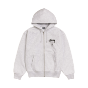 Stussy World Tour Zip Hoodie Ash Heather 2025