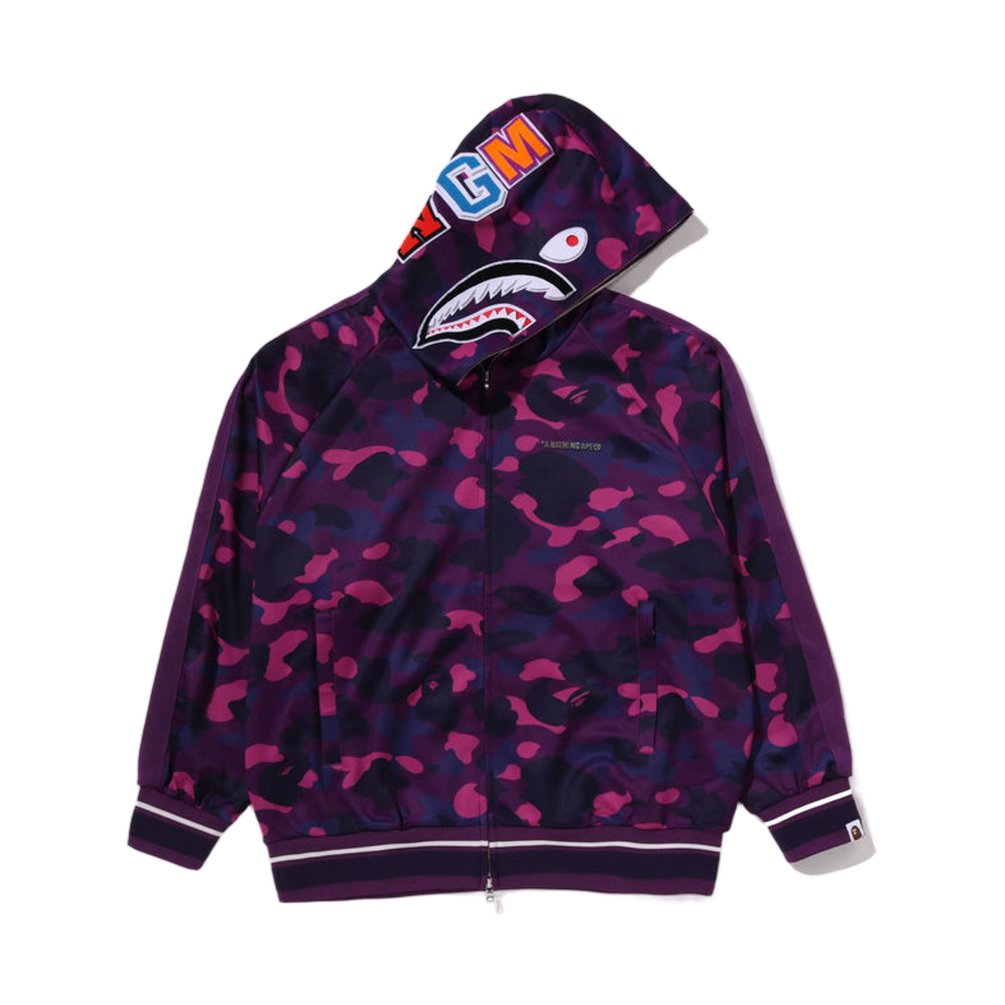 베이프 컬러 카모 샤크 릴렉스드 핏 후드 트랙 자켓 퍼플(BAPE Color Camo Shark Relaxed Fit Hoodie Track Jacket Purple) - 1