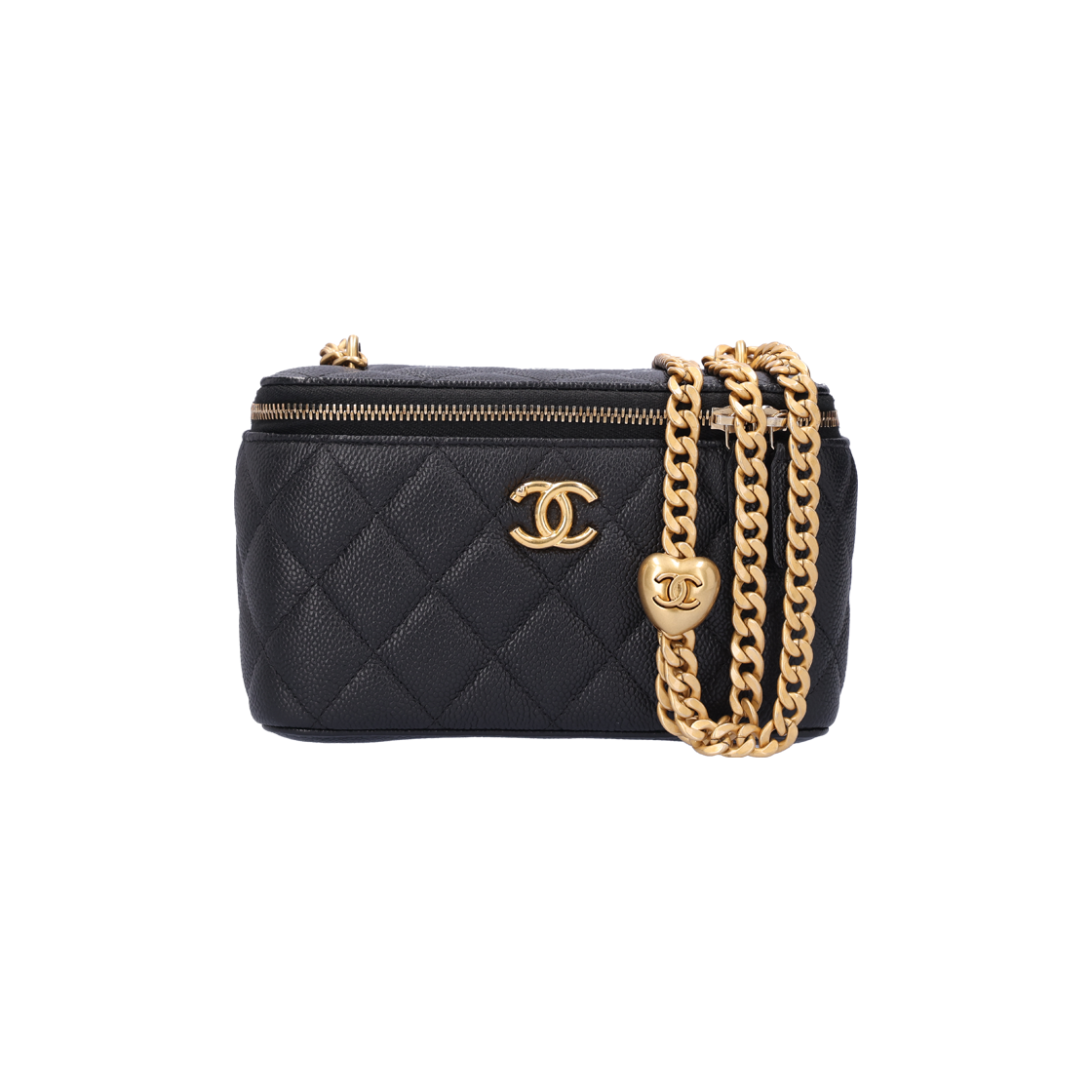 ITJ9OCQTF8VD Chanel AP3204 Heart Ball Vanity Chain Shoulder Bag - Black Leather with Gold Hardware