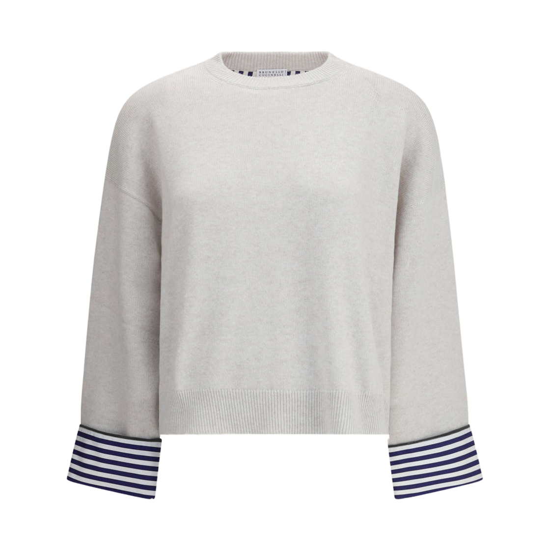 M12709800P-C9610 (W) Brunello Cucinelli Cashmere Sweater Grey