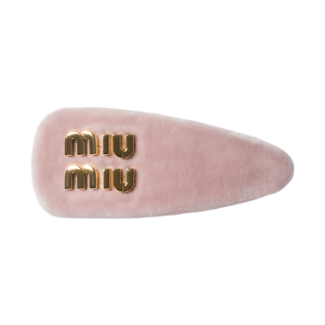 5IF092-068-F0E18 (W) Miu Miu Velvet Hair Clip Alabaster Pink
