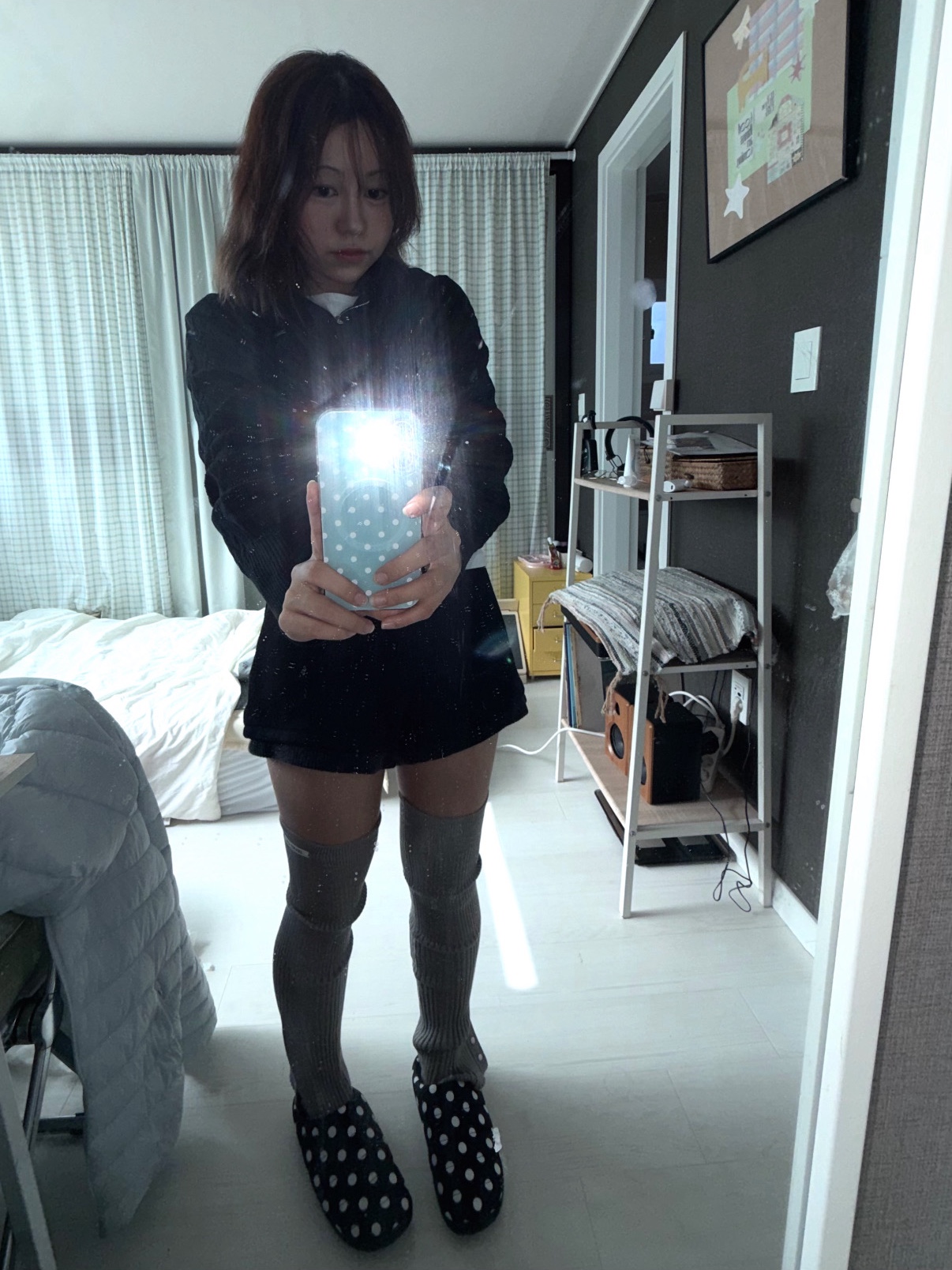 Subu Permanent F-Line Dots, HDEX Womens Cable Knit Crop Hoodie Zip-Up Black 착용 스타일