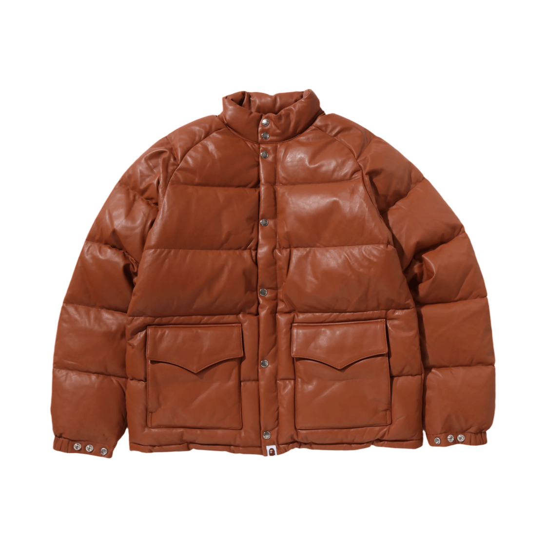 - BAPE Leather Classic Down Jacket Brown