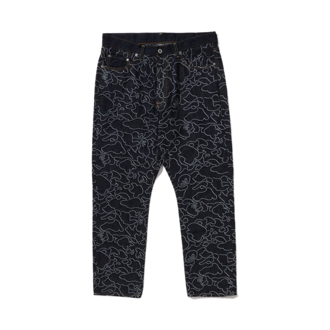 - BAPE x OVO 1st Camo Jacquard Denim Pants Indigo