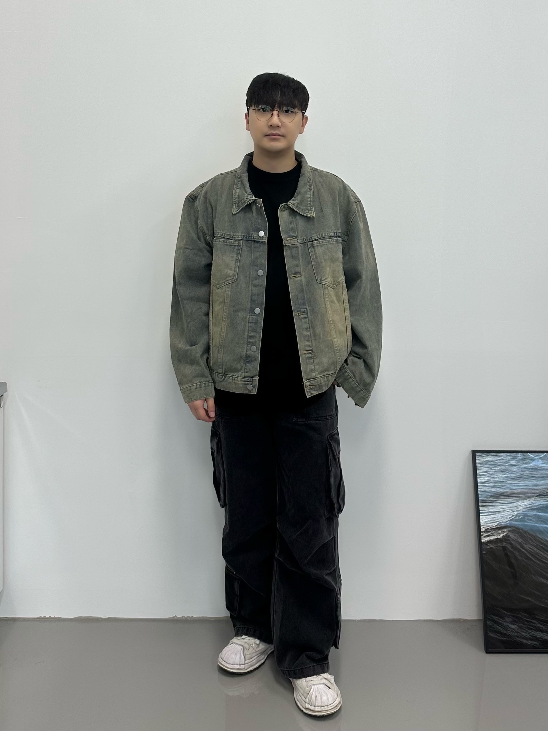 Maison Mihara Yasuhiro Blakey OG Sole Canvas Low-top Sneakers White 착용 스타일 - 1