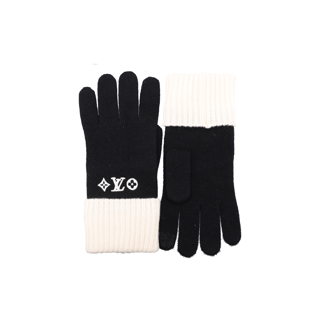 ITMTMLG4D982 Louis Vuitton M77929 LV Headline Gloves - Black & White Wool