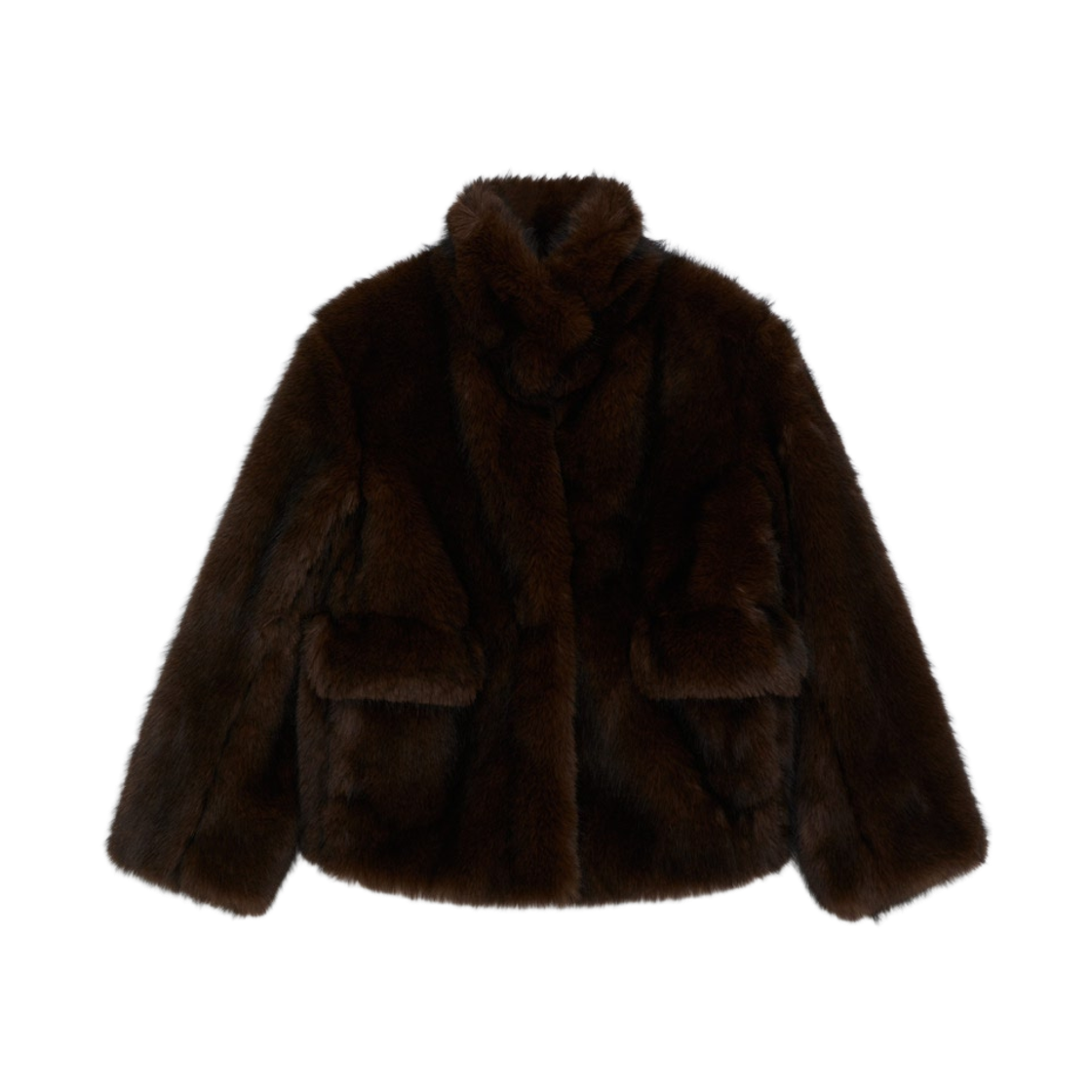 (W) 아르켓 포 퍼 자켓 다크 브라운((W) Arket Faux Fur Jacket Dark Brown)