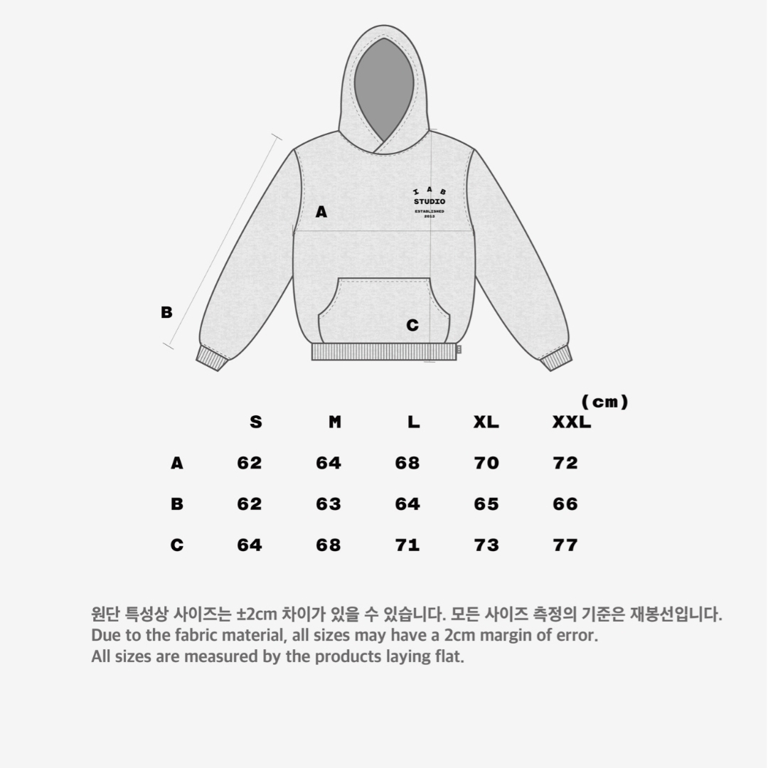 IAB Studio 25 Hoodie Light Gray Navy 착용 스타일