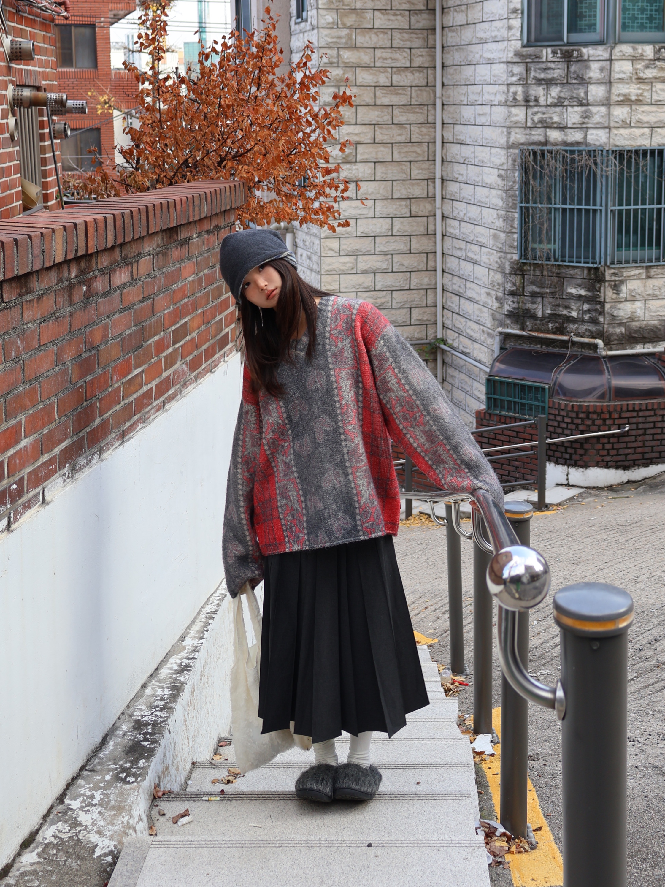 Stussy Mixed Print Alpaca Sweater Multi 착용 스타일 - 1