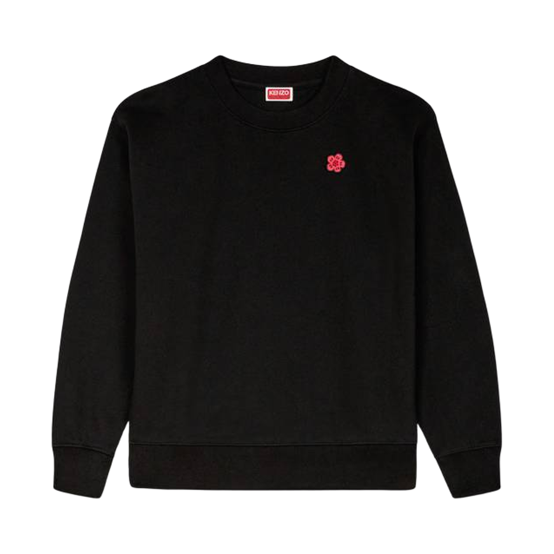 (W) 겐조 보케 플라워 자수 코튼 스웨트셔츠 블랙((W) Kenzo Boke Flower Embroidered Cotton Sweatshirt Black) - 1