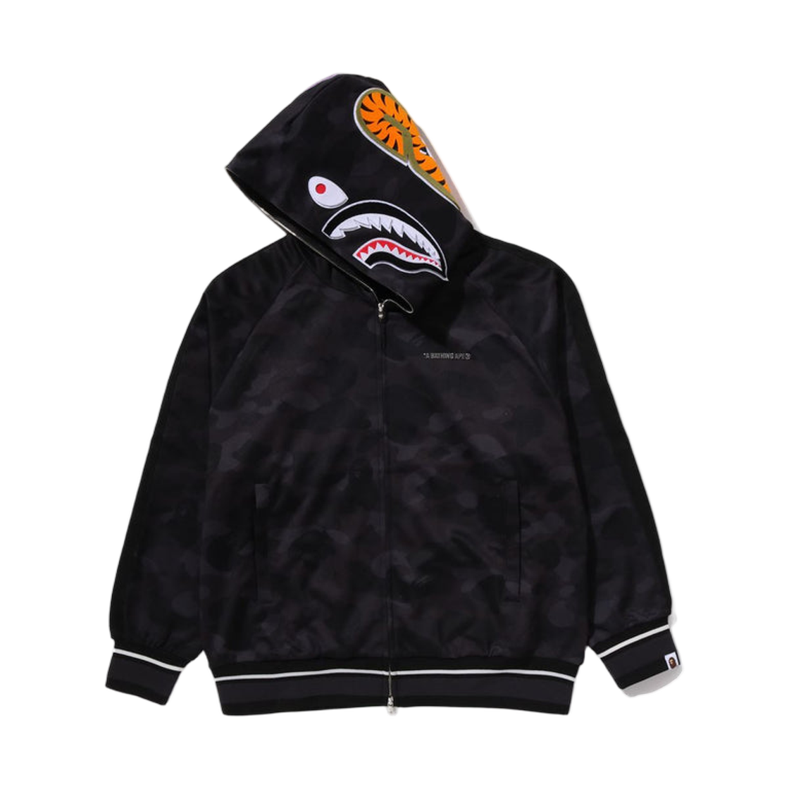 베이프 컬러 카모 샤크 릴렉스드 핏 후드 트랙 자켓 블랙(BAPE Color Camo Shark Relaxed Fit Hoodie Track Jacket Black) - 2