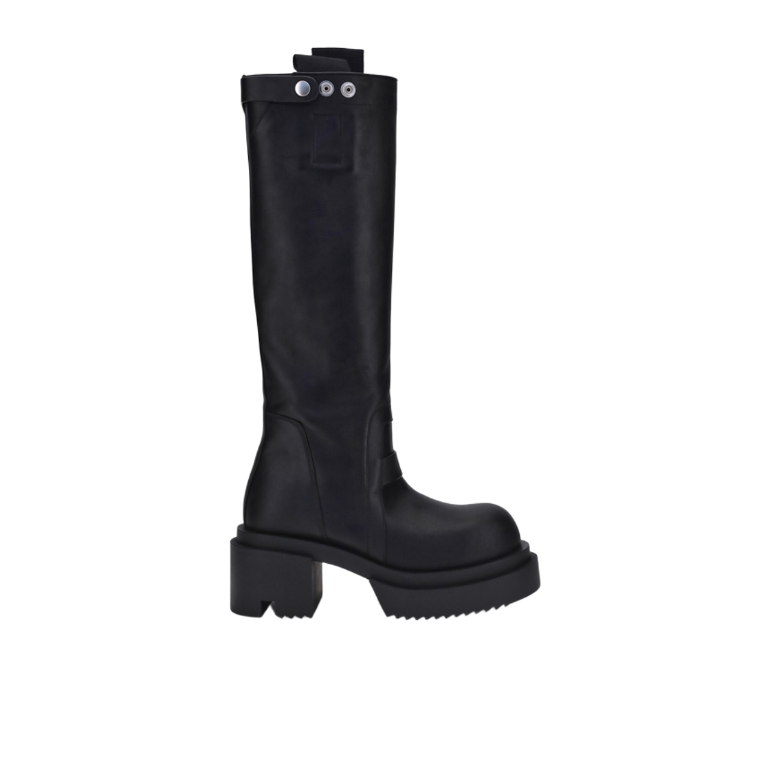 RP02E4839LOO-09 (W) Rick Owens Knee High Round Toe Boots Black
