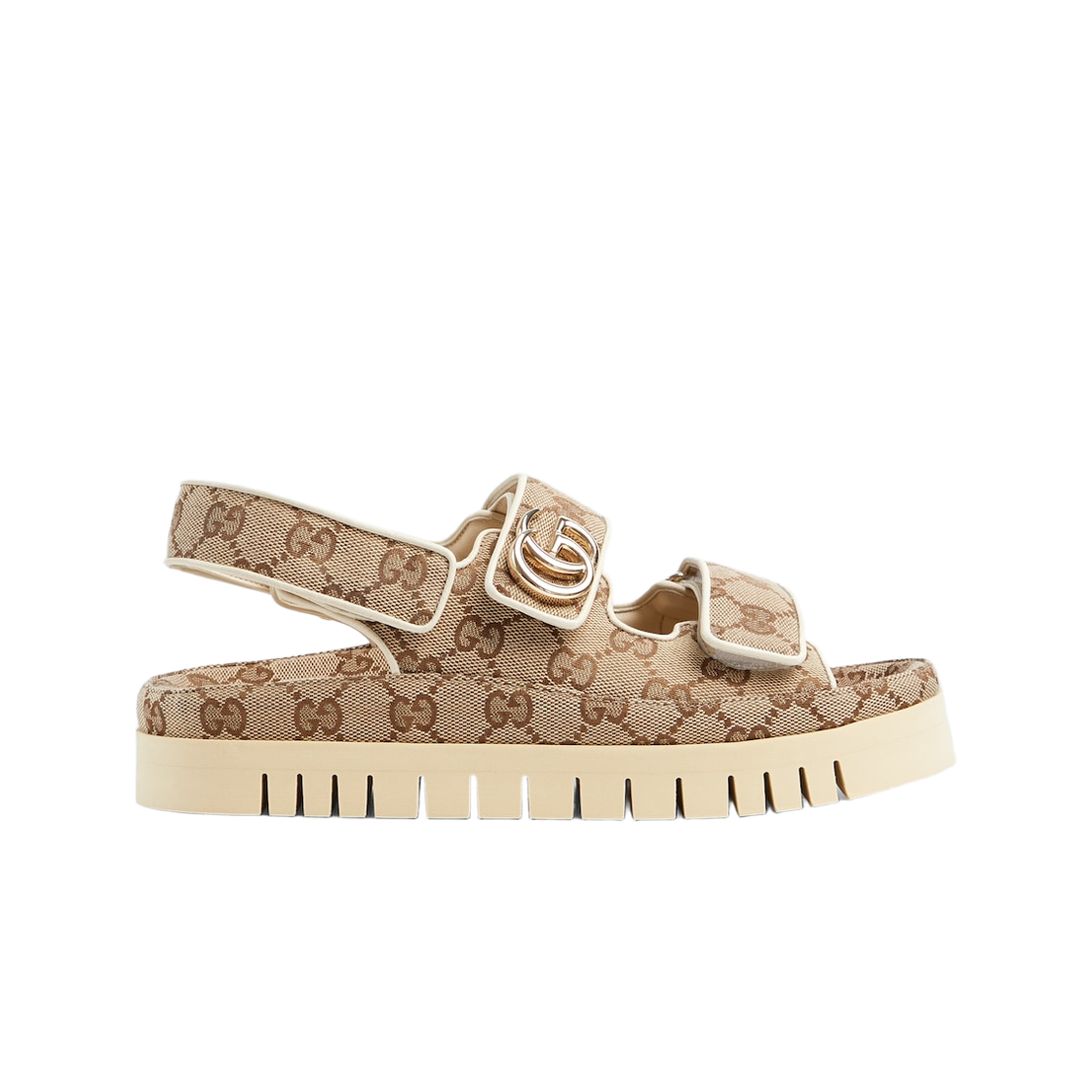 816630-FAD9F-9753 (W) Gucci Double G Sandal Beige Dark Brown