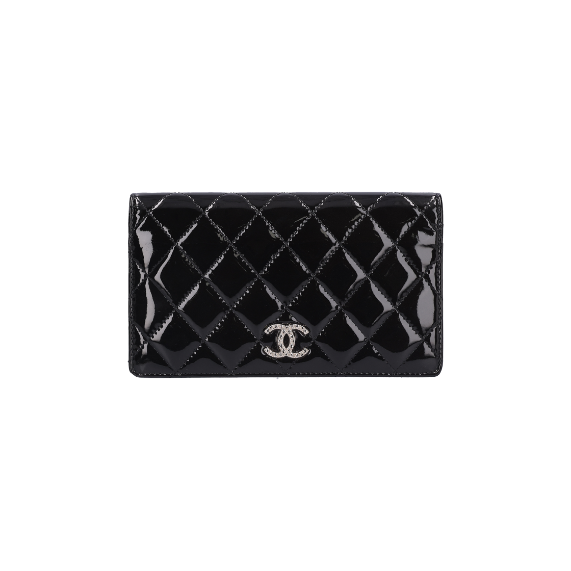 ITLAM99OB5U2 Chanel Patent Leather Long Wallet in Black
