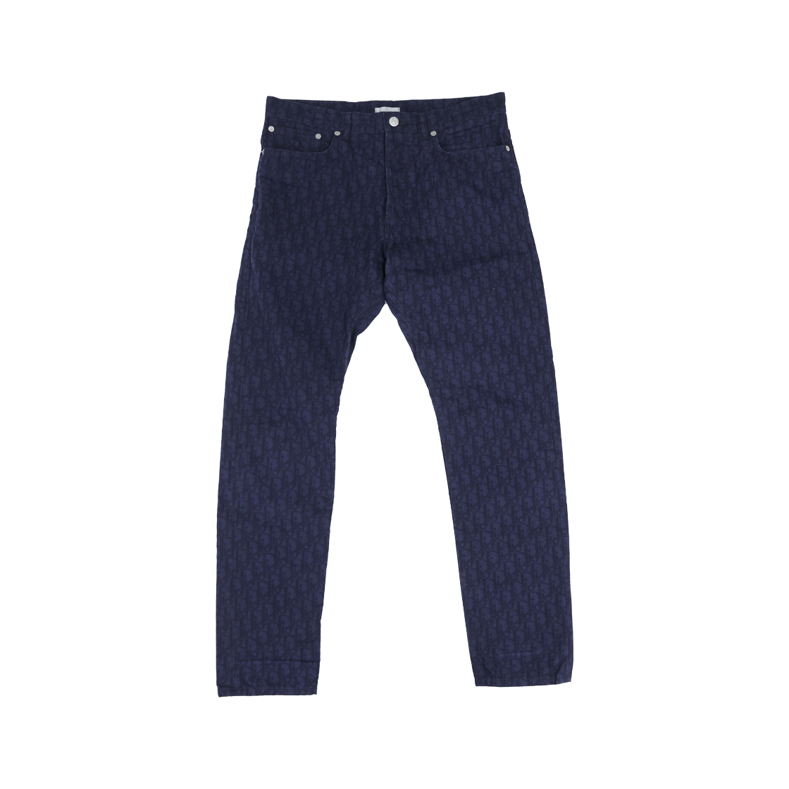 IT45PDPEMDGO Dior 193D011BY517 Casir Cotton Denim Pants Oblique Blue