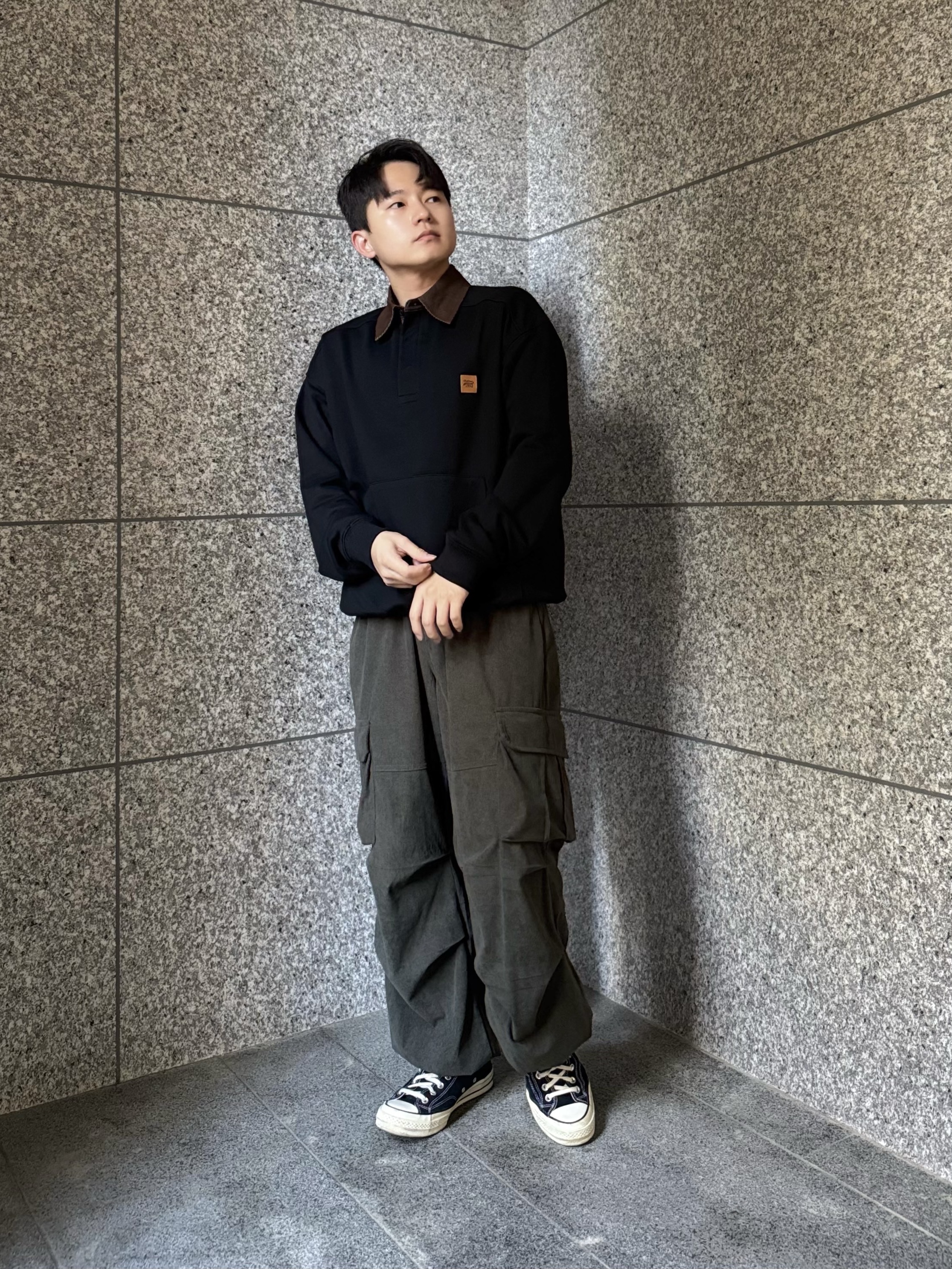 Converse Chuck 70 Hi Black 착용 스타일 - 1