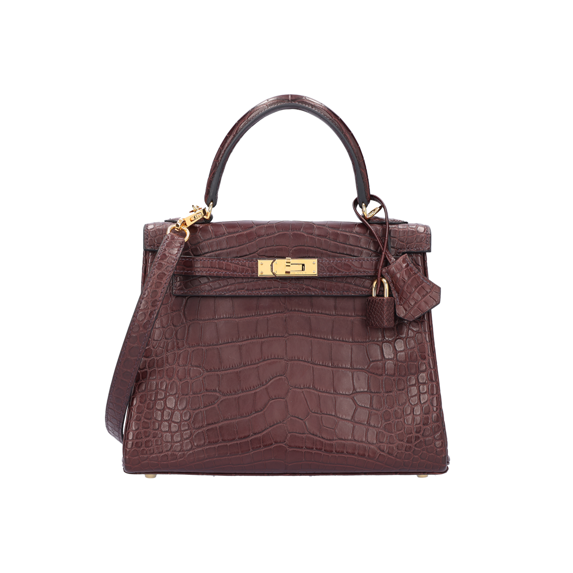 ITKEV2BD4POS Hermes Kelly II 25 Bag in Rouge Alligator with Gold Hardware