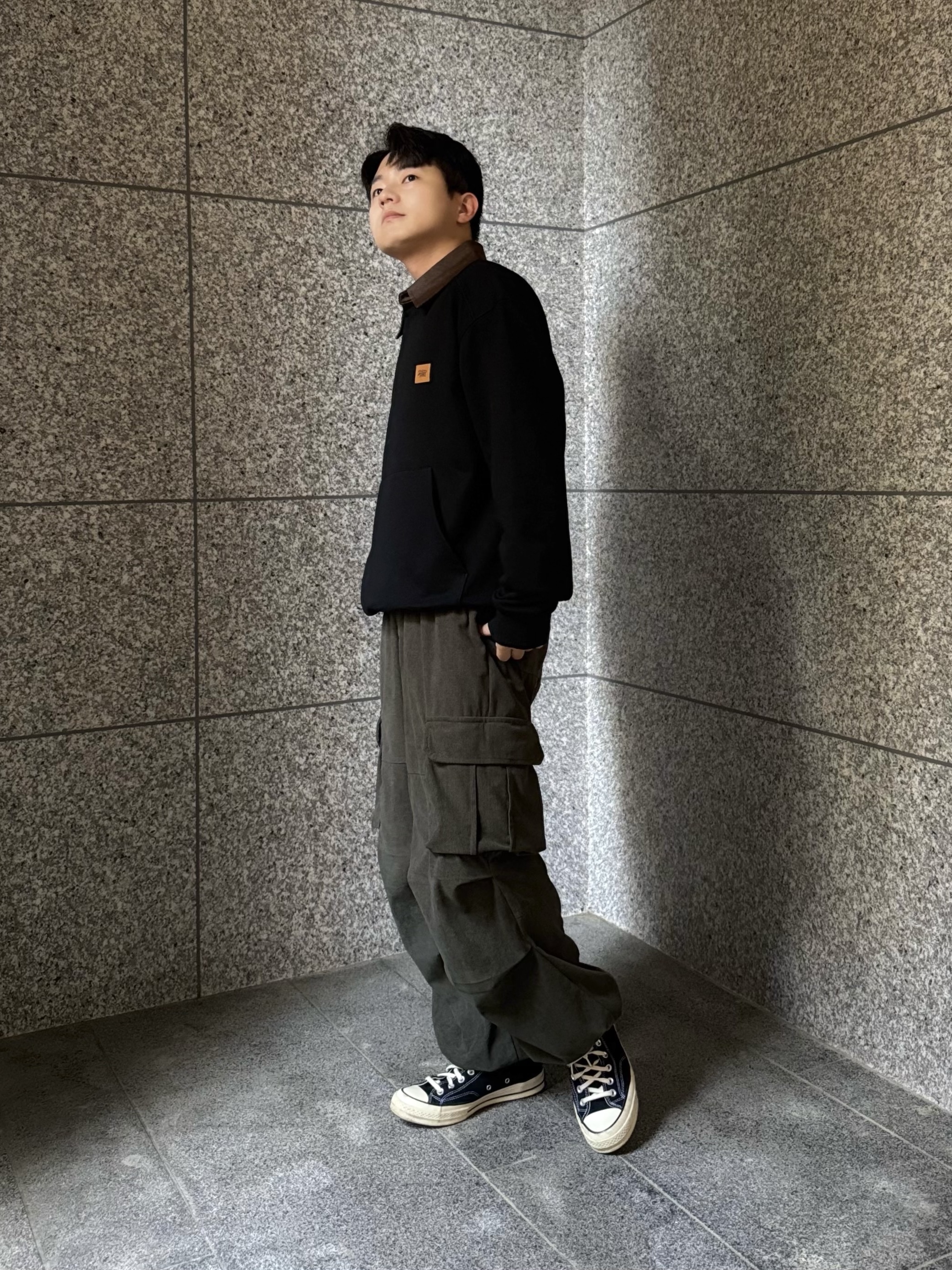 Converse Chuck 70 Hi Black 착용 스타일 - 3