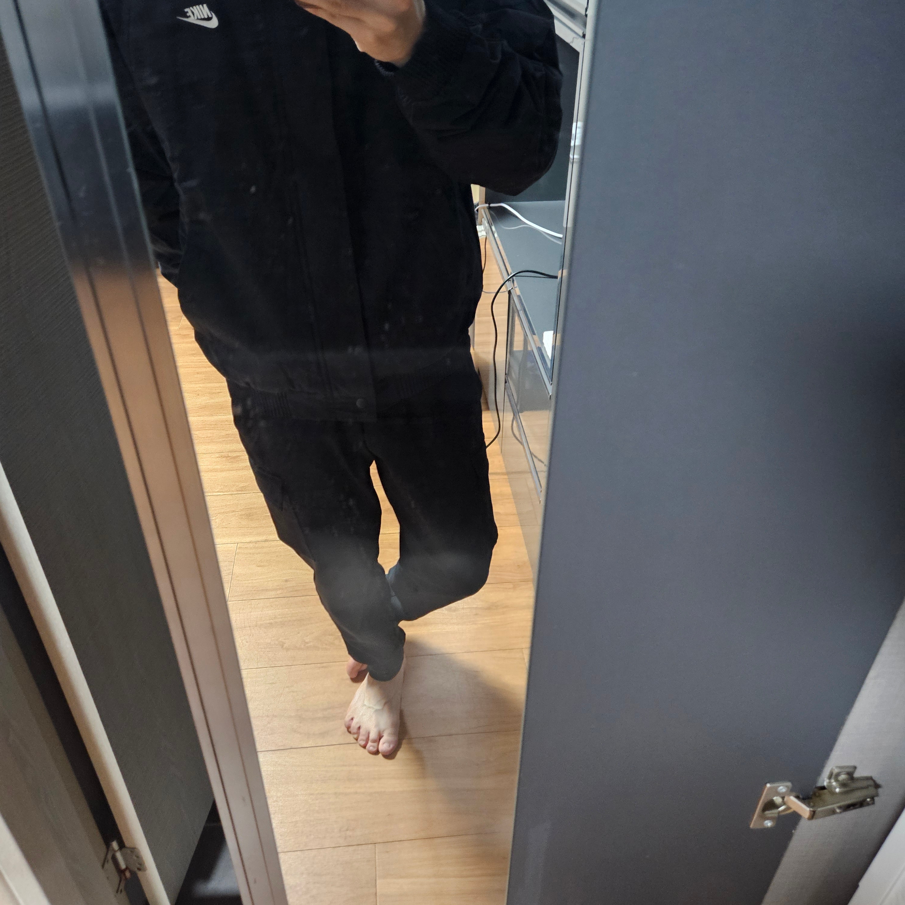 Nike Club Futura Jacket Black White - Asia 착용 스타일