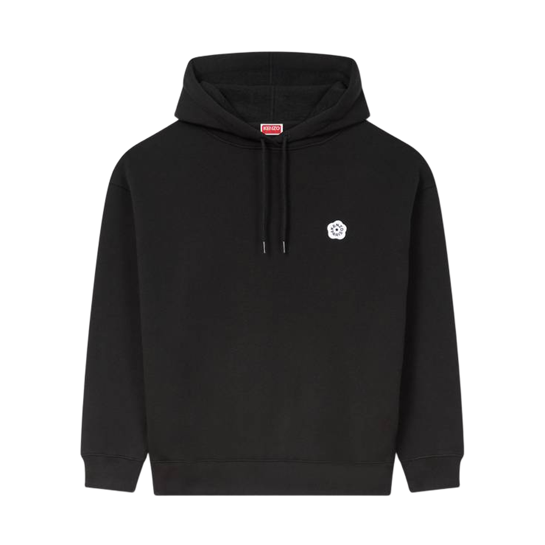 (W) 겐조 보케 플라워 2.0 자수 오버사이즈 코튼 후드 블랙((W) Kenzo Boke Flower 2.0 Embroidered Oversized Hoodie in Cotton Black)