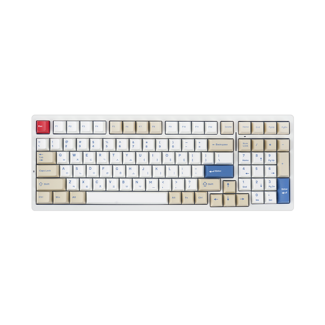 씽크웨이 TV99 유무선 99배열 기계식 키보드 소이밀크 오로라 아이스크림축(ThinkWay TV99 Keyboard Soy Milk AI)