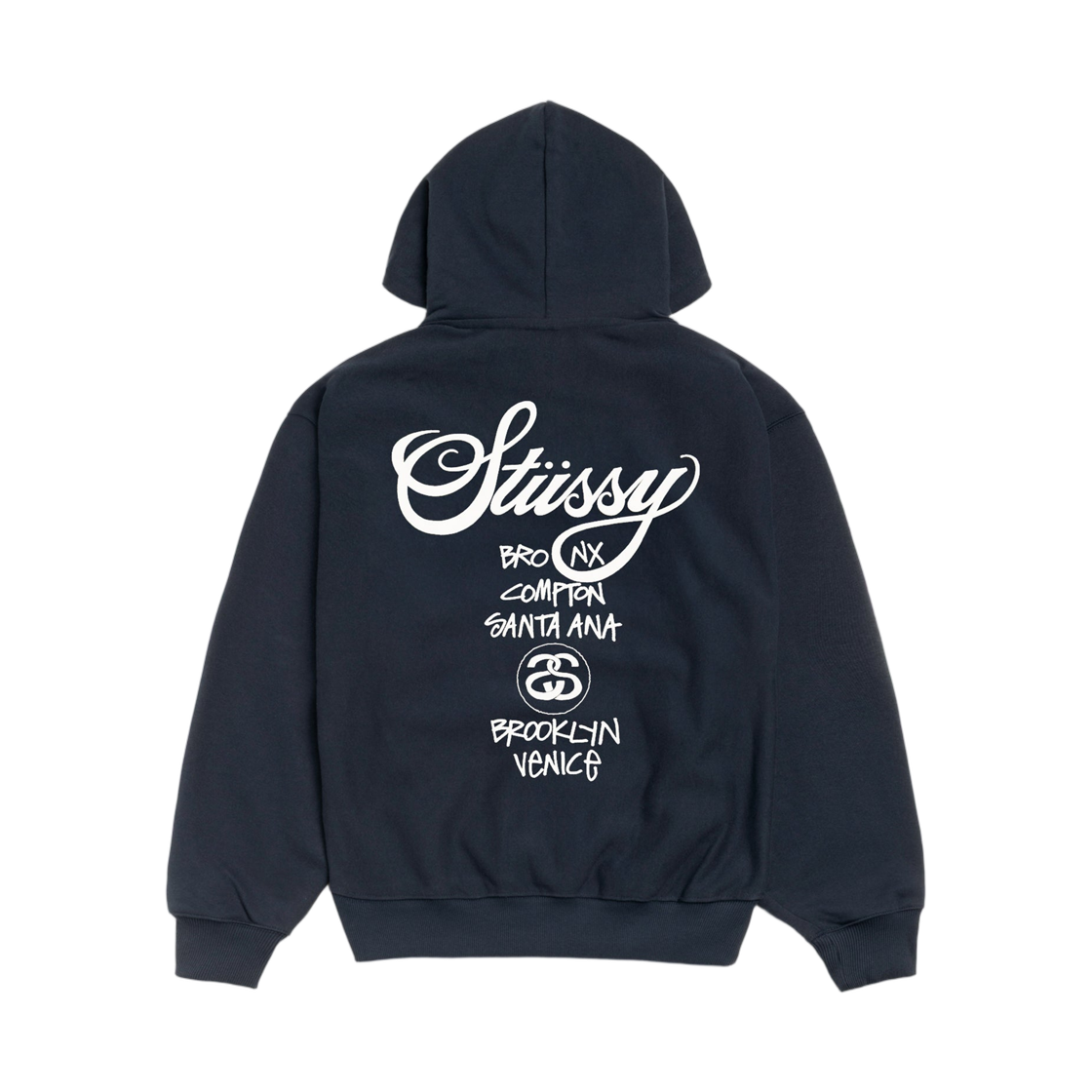 스투시 월드 투어 후디 네이비 2025(Stussy World Tour Hoodie Navy 2025)
